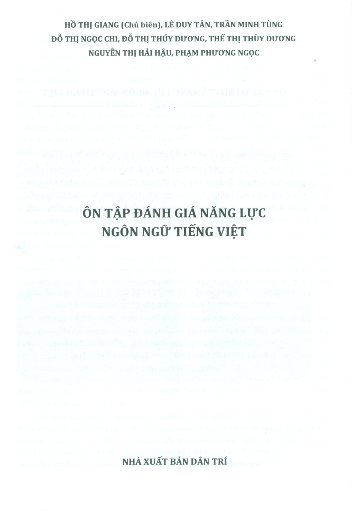 ÔN TẬP ĐÁNH GIÁ NĂNG LỰC NGÔN NGỮ TIẾNG VIỆT (Chinh phục các kỳ thi đánh giá năng lực của VNU và VNU-HCM)