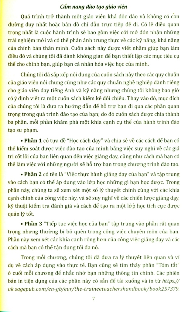 CẨM NANG ĐÀO TẠO GIÁO VIÊN (20 Chỉ dẫn khởi đầu hành trình giáo dục của bạn)