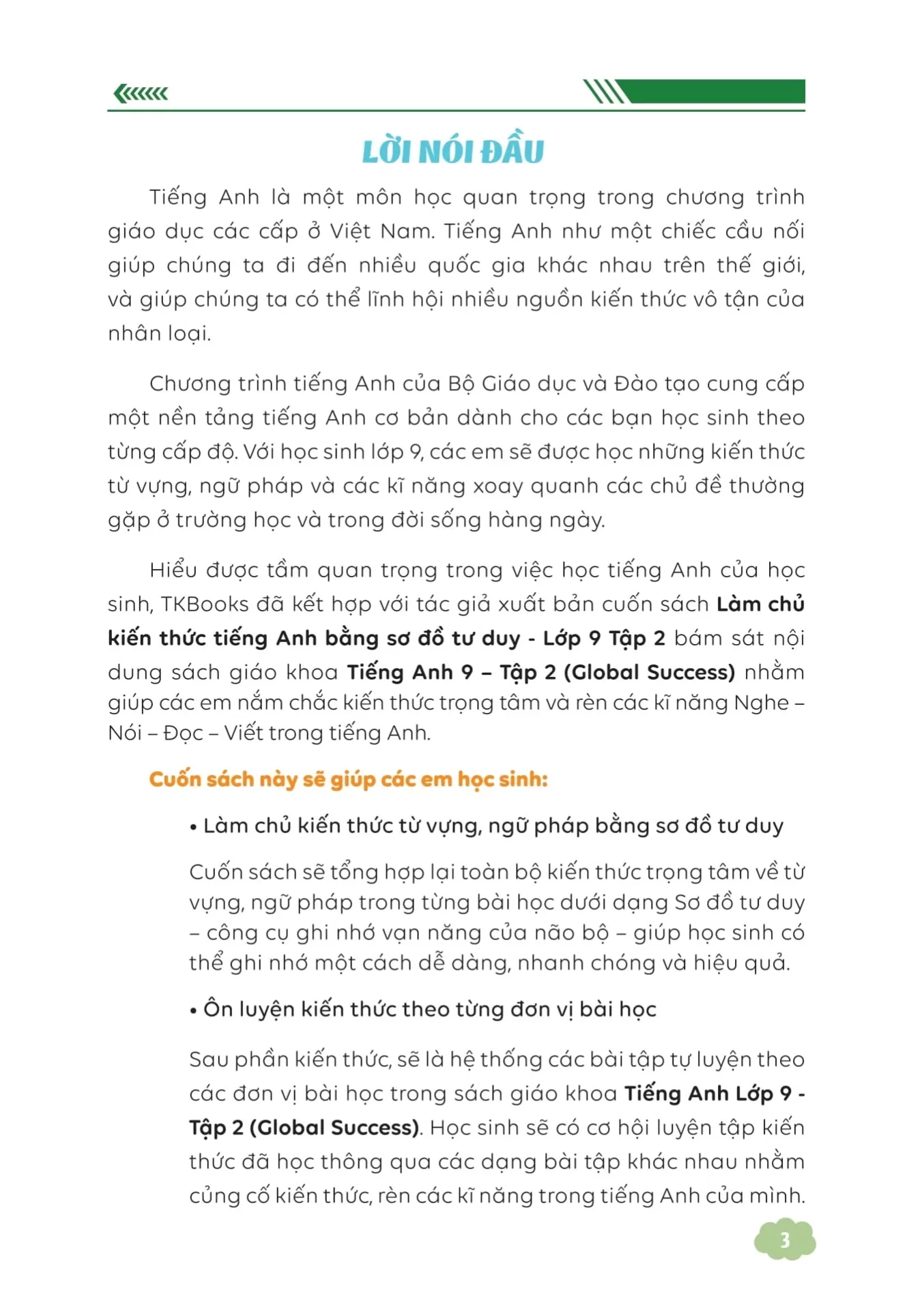 LÀM CHỦ KIẾN THỨC TIẾNG ANH BẰNG SƠ ĐỒ TƯ DUY LỚP 9 - Tập 2 (Theo SGK Tiếng Anh Global Success)