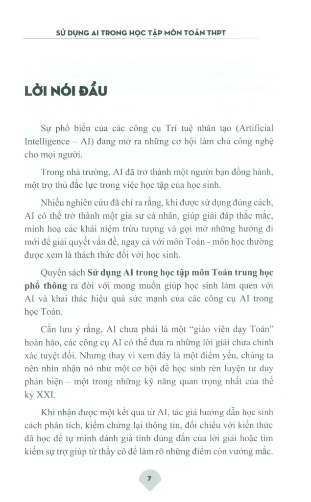 SỬ DỤNG AI TRONG HỌC TẬP MÔN TOÁN THPT
