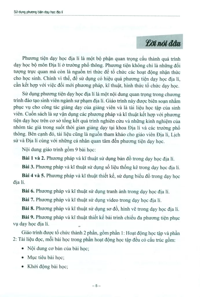 SỬ DỤNG PHƯƠNG TIỆN DẠY HỌC ĐỊA LÍ