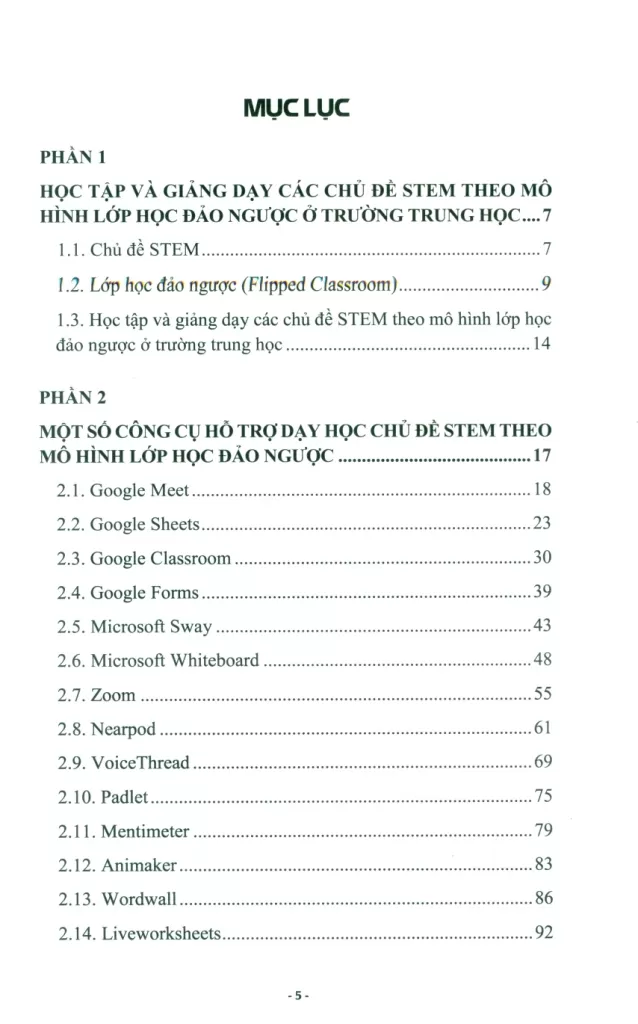SỬ DỤNG CÔNG CỤ SỐ TRONG VIỆC HỌC TẬP VÀ GIẢNG DẠY CÁC CHỦ ĐỀ STEM THEO MÔ HÌNH LỚP HỌC ĐẢO NGƯỢC Ở TRƯỜNG TRUNG HỌC
