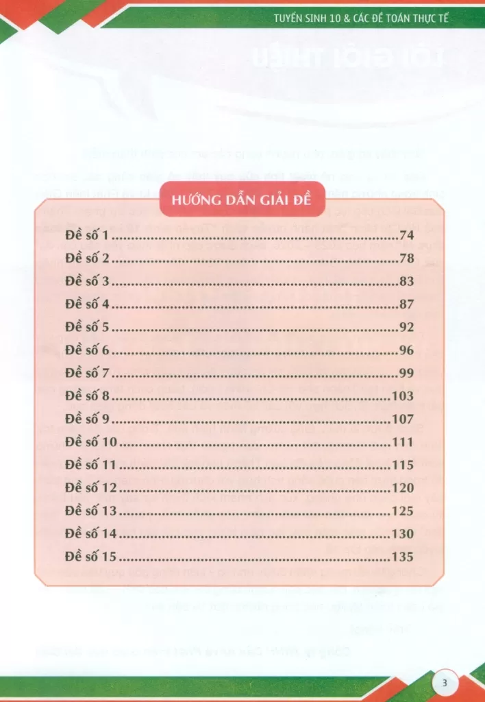 TUYỂN SINH 10 VÀ CÁC ĐỀ TOÁN THỰC TẾ (Bám sát cấu trúc đề thi của TP. HCM năm học 2025 - 2026; Theo Chương trình GDPT 2018)