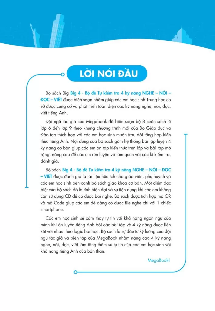 BIG 4 BỘ ĐỀ TỰ KIỂM TRA 4 KỸ NĂNG NGHE - NÓI - ĐỌC - VIẾT TIẾNG ANH LỚP 6 - TẬP 1 (Theo SGK Tiếng Anh Global Success)