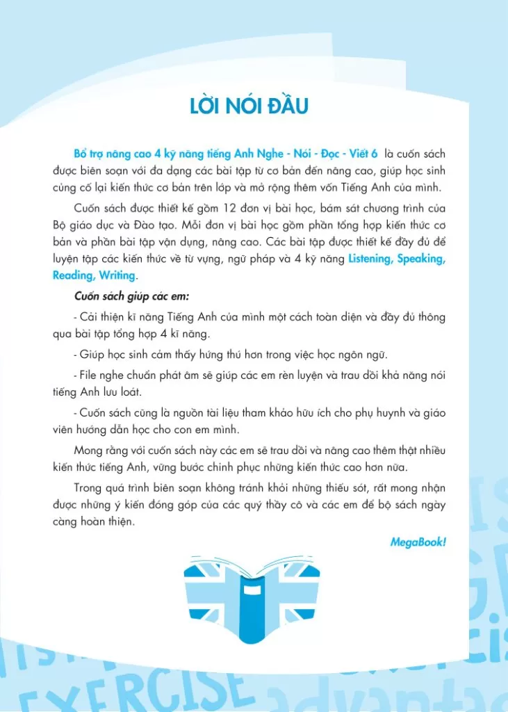 BỔ TRỢ NÂNG CAO 4 KĨ NĂNG TIẾNG ANH NGHE - NÓI - ĐỌC - VIẾT LỚP 6 (Theo SGK Global Success)