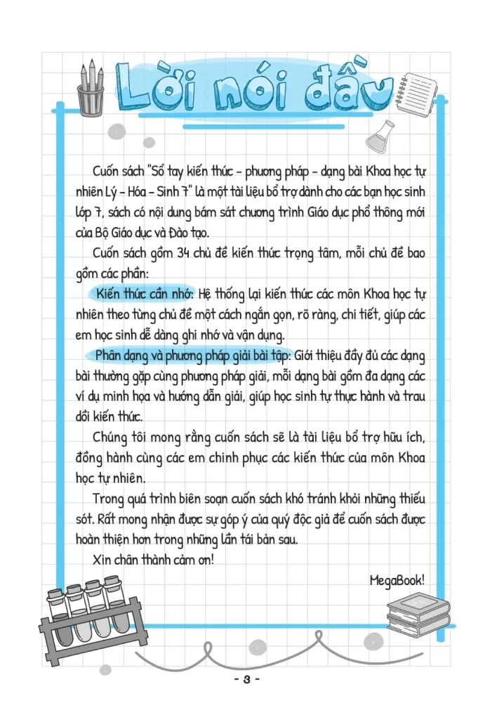 SỔ TAY KIẾN THỨC - PHƯƠNG PHÁP - DẠNG BÀI KHOA HỌC TỰ NHIÊN LỚP 7 (Theo chương trình GDPT mới)