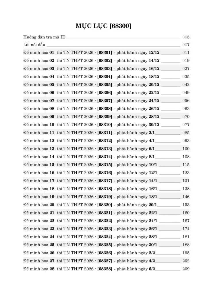 60 ĐỀ MINH HỌA TỐT NGHIỆP THPT 2026 MÔN HÓA HỌC