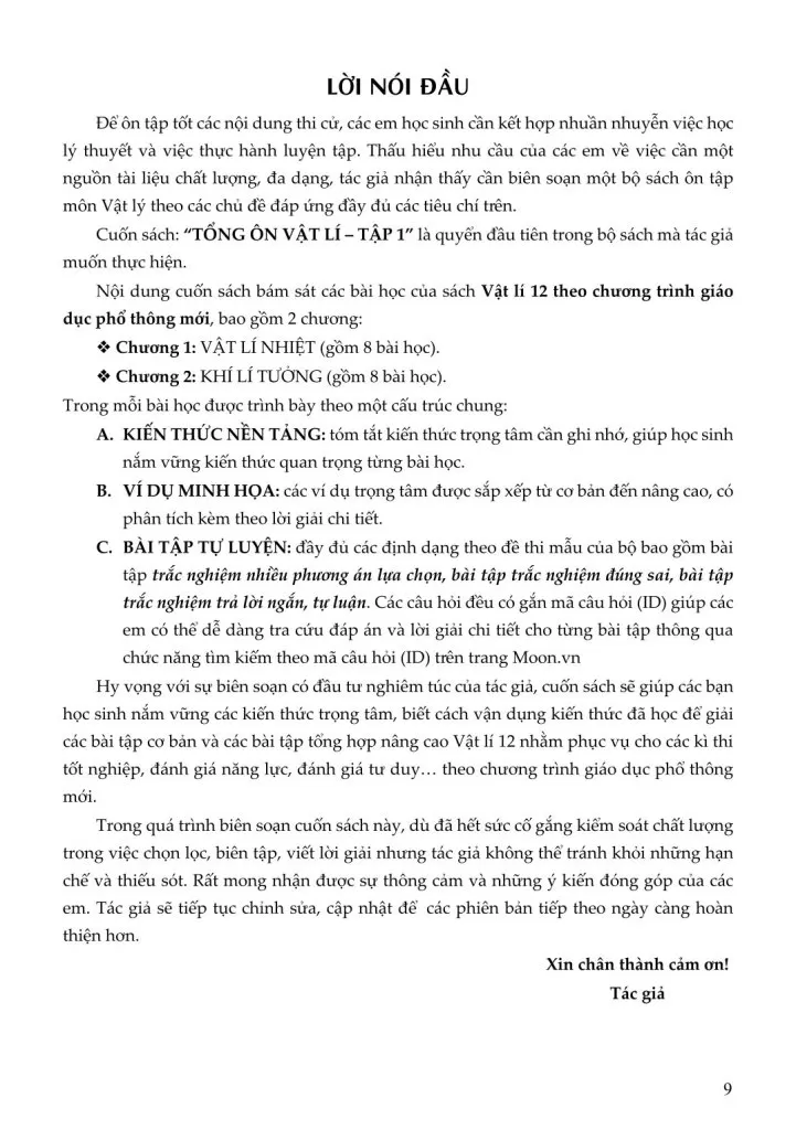 TỔNG ÔN VẬT LÍ - TẬP 1 (Theo Chương trình SGK mới)