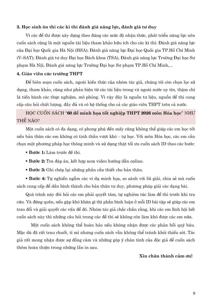 60 ĐỀ MINH HỌA TỐT NGHIỆP THPT 2026 MÔN HÓA HỌC