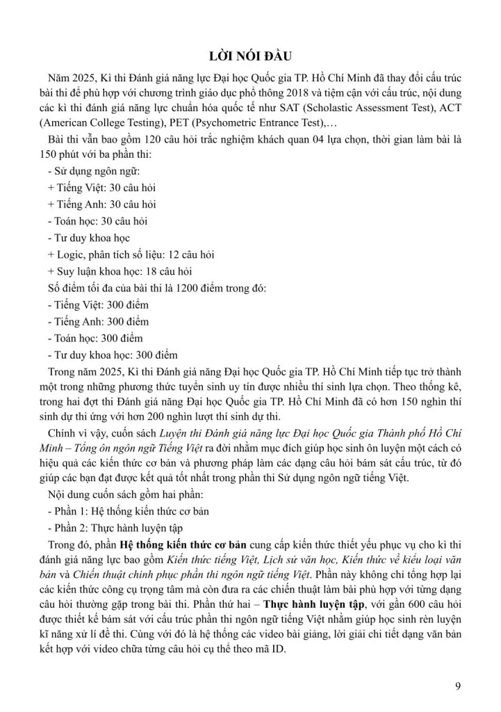 HCM - VACT Luyện thi Đánh giá năng lực Đại học Quốc gia TP. HCM - TỔNG ÔN NGÔN NGỮ TIẾNG VIỆT