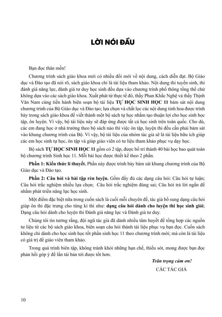 TỰ HỌC SINH HỌC LỚP 11 - TẬP 1 (Tài liệu dùng để bồi dưỡng học sinh giỏi - Sử dụng cho các bộ SGK hiện hành)