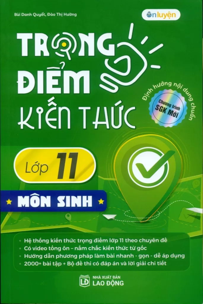 TRỌNG ĐIỂM KIẾN THỨC LỚP 11 MÔN SINH (Định hướng nội dung chuẩn theo chương trình SGK mới)