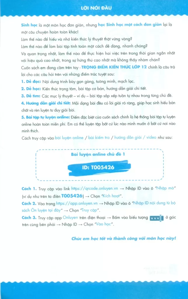 TRỌNG ĐIỂM KIẾN THỨC LỚP 12 MÔN SINH (Bám sát nội dung chương trình SGK mới)
